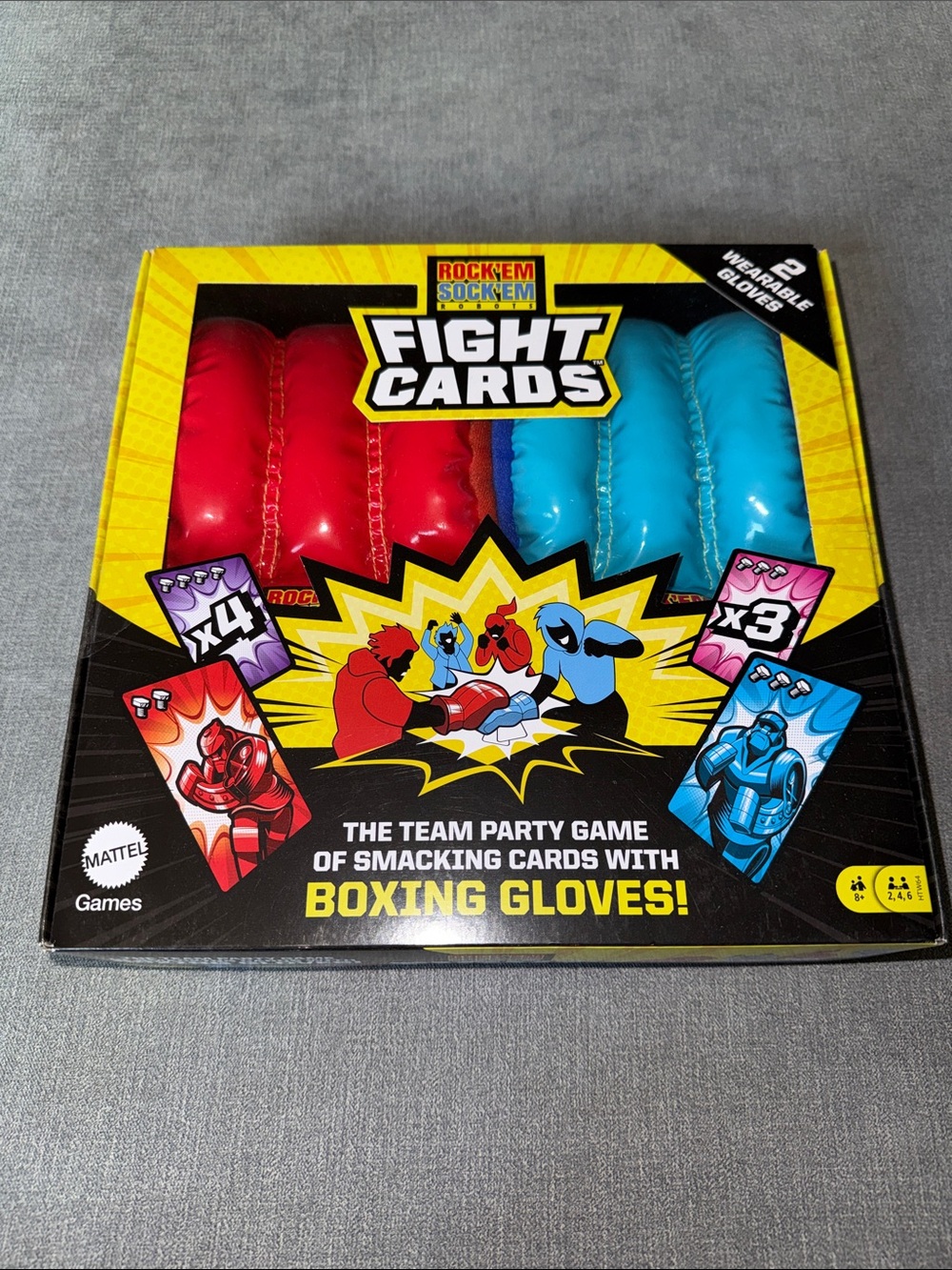 Mattel Rock 'Em Sock 'Em Fight Cards Game - Red & Blue Gloves